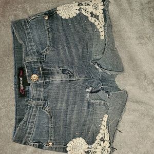 Jean  shorts.